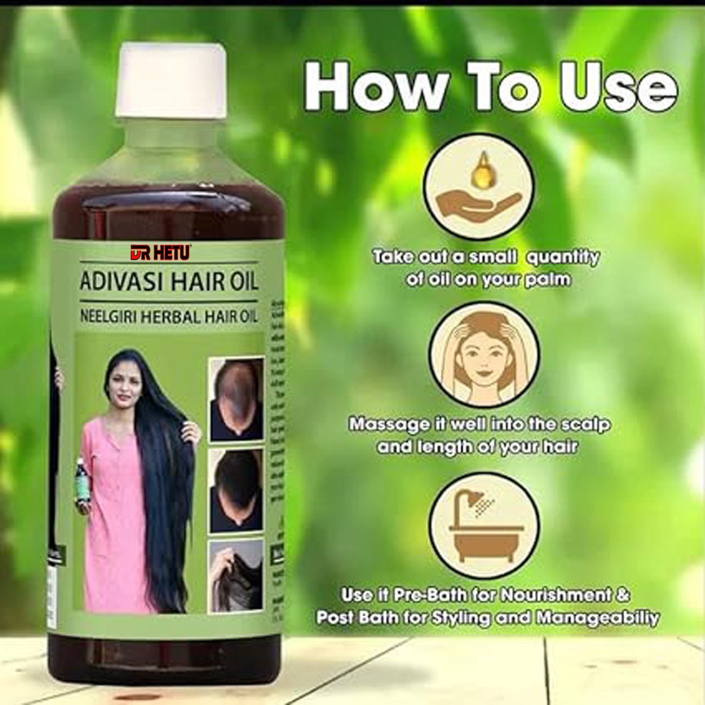 Dr.hetu ADIVASI HERBAL NILAMBARI HAIR OIL! PACK OF 2 (BUY 1 GET 1 FREE)(4.9 ⭐⭐⭐⭐⭐ 93,830 REVIEWS) NEW